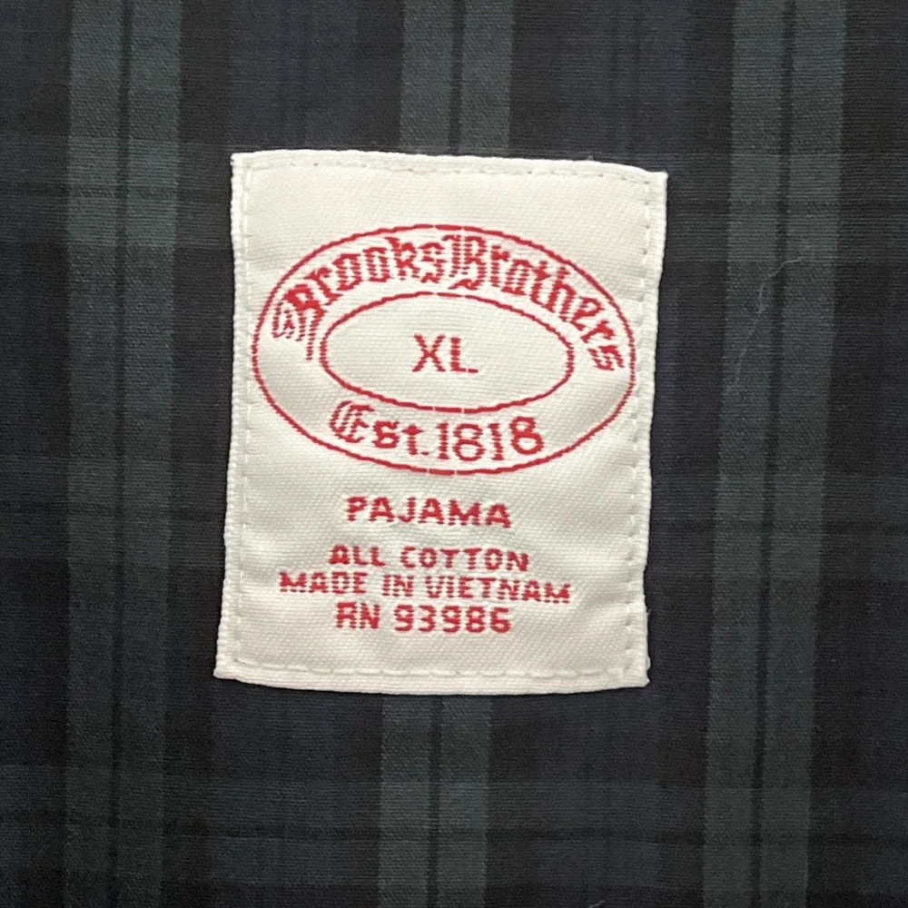 Brooks Brothers Men's Tartan Plaid XL Pajama Set Americana Classic Loungewear